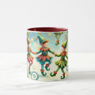 Whimsical Dancing Elves Mug