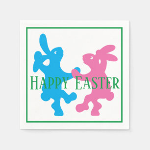 Whimsical Dancing Rabbits Napkin