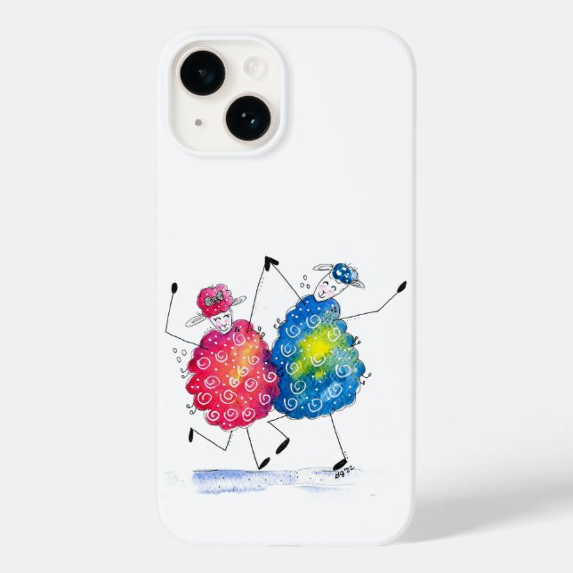 Whimsical Dancing Sheep Case-Mate iPhone Case (Back)