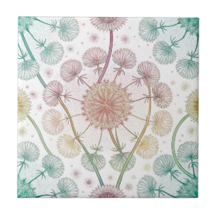 Whimsical Dandelion Breeze – Pastel Botanical Tile