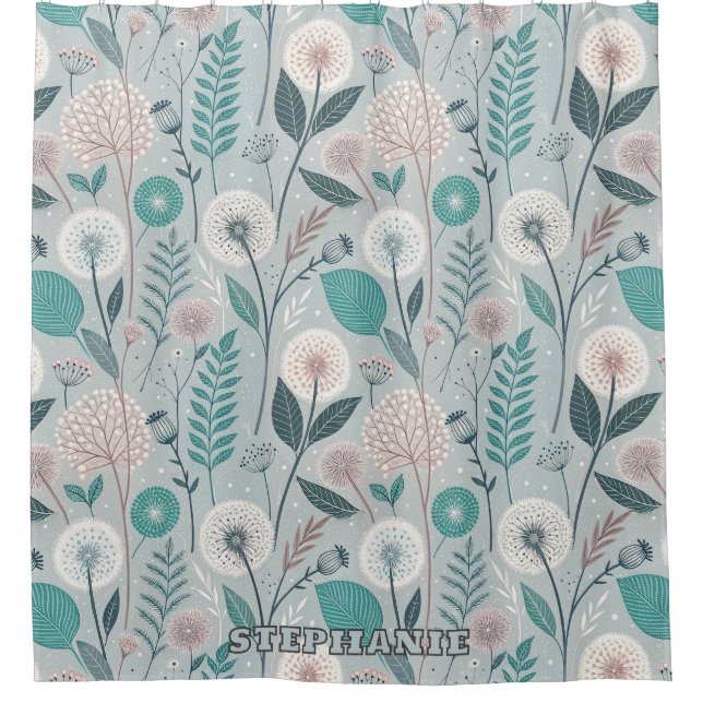 Whimsical Dandelion & Floral Folk Art Seamless (2) (Front)