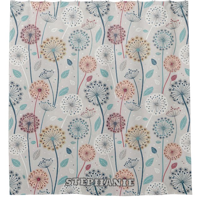 Whimsical Dandelion - Red, Yellow, White & Teal (Front)