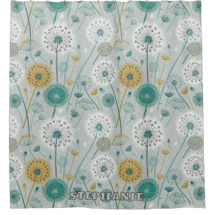 Whimsical Dandelion - Yellow, White & Teal