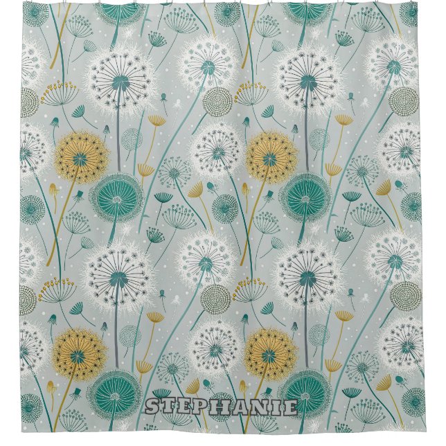 Whimsical Dandelion - Yellow, White & Teal (Front)