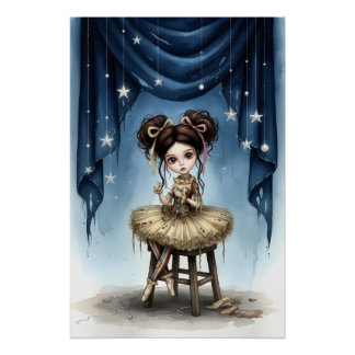Whimsical Dark Circus Doll Poster