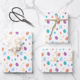 Whimsical Decorated Easter Egg Pattern Wrapping Paper Sheet