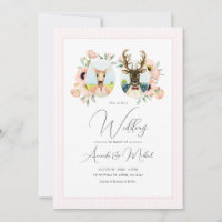 Whimsical Deer Couple Floral Wedding