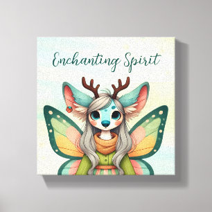 Whimsical Deer Fairy Canvas Wall Art - Enchanting
