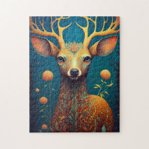 Whimsical Deer Fantasy Art Jigsaw Puzzle