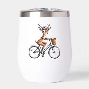 Whimsical Deer Riding a Bicycle – Hand-Drawn