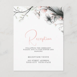 Whimsical Delicate Blush Floral Branch  Enclosure Card