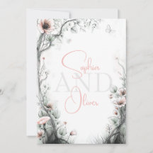 Whimsical Delicate Blush Floral Branch 