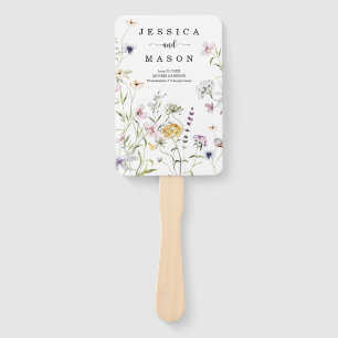 Whimsical Delicate Wildflower Wedding Program Fan