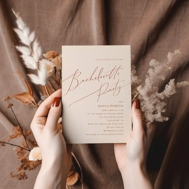 Whimsical Desert | Beige Bachelorette Party Invitation (Creator Uploaded)