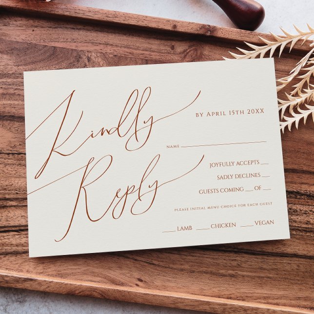 Whimsical Desert | Beige Menu Choice RSVP Card (Creator Uploaded)