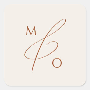 Whimsical Desert   Beige Monogram Envelope Seal
