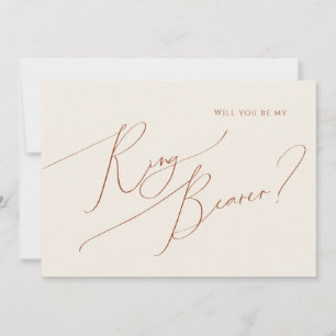 Whimsical Desert   Beige Ring Bearer Card
