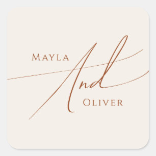 Whimsical Desert   Beige Wedding Envelope Seals