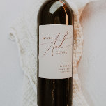 Whimsical Desert | Beige Wedding Wine Label<br><div class="desc">This whimsical desert | beige wedding wine label is perfect for your simple rustic western beige and terracotta earth tones wedding. The neutral earthy boho colour palette is vintage southwestern with a modern retro feel. The script is a delicate minimalist handwritten calligraphy that is quite elegant and romantic. The product...</div>