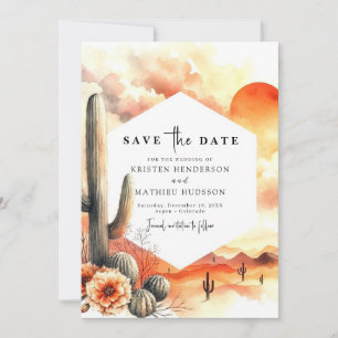Whimsical Desert Cactus Wedding Save The Date