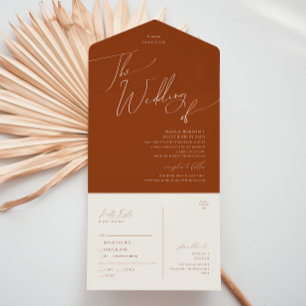 Whimsical Desert   Rust Wedding Of Seal and Send All In One Invitation