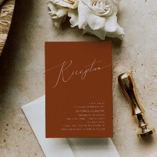 Whimsical Desert   Rust Wedding Reception Card