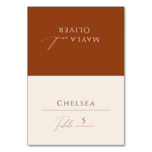 Whimsical Desert   Terracotta Folded Place Card