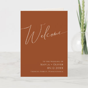 Whimsical Desert   Terracotta Folded Wedding Program