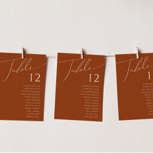 Whimsical Desert Terracotta Table Number Chart