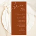 Whimsical Desert | Terracotta Wedding Dinner Menu<br><div class="desc">This whimsical desert | terracotta wedding dinner menu is perfect for your simple rustic western beige and terracotta earth tones wedding. The neutral earthy boho colour palette is vintage southwestern with a modern retro feel. The script is a delicate minimalist handwritten calligraphy that is quite elegant and romantic. The product...</div>