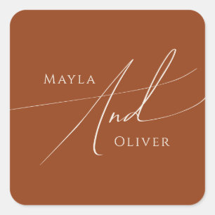 Whimsical Desert Terracotta Wedding Envelope Seals