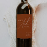 Whimsical Desert | Terracotta Wedding Wine Label<br><div class="desc">This whimsical desert | terracotta wedding wine label is perfect for your simple rustic western beige and terracotta earth tones wedding. The neutral earthy boho colour palette is vintage southwestern with a modern retro feel. The script is a delicate minimalist handwritten calligraphy that is quite elegant and romantic. The product...</div>