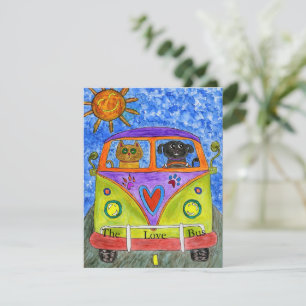 Whimsical Dog and Cat Greeting Card