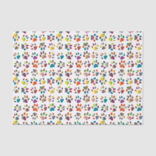 Whimsical Dog and Cat Paws Tissue Paper