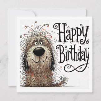 Whimsical dog birthday card