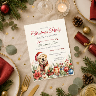Whimsical Dog Christmas Party Invitation