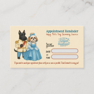 Whimsical  Dog Grooming Appointment Reminder Card