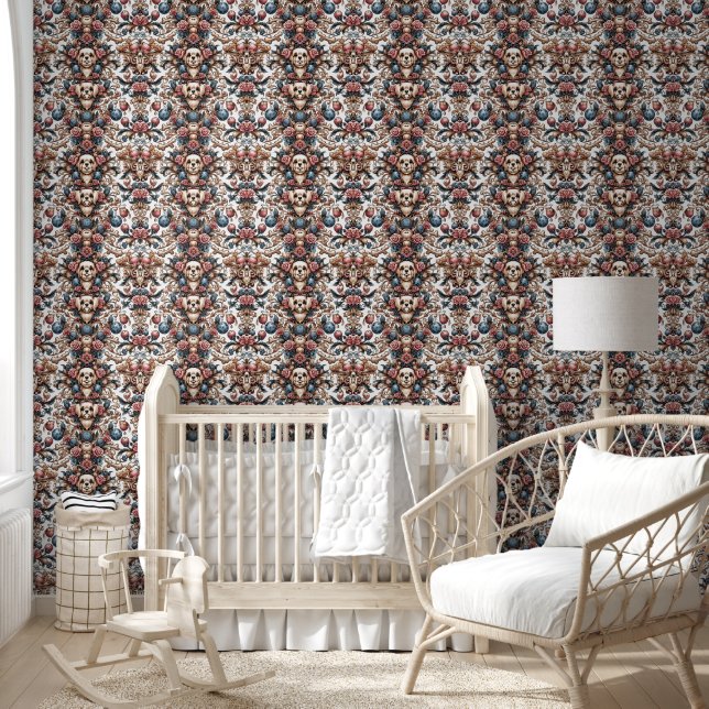 Whimsical Dogs & Floral Delight Wallpaper (Kids)