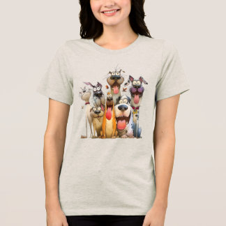 Whimsical dogs Tri-Blend shirt