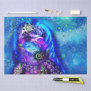 Whimsical Dolphin Blue Teal Coastal Nautical Tissue Paper