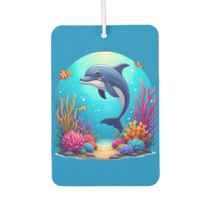 Whimsical Dolphin in Vibrant Coral Reef Air Freshener