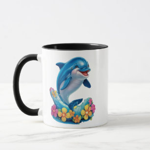 Whimsical Dolphin Splash Coffee Mug