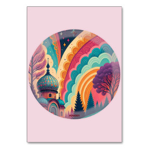 Whimsical Dome on Blush Table Card – Customizable