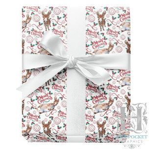 Whimsical Donkey Christmas Wrapping Paper