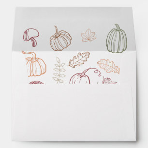 Whimsical Doodle   Fall Autumn Modern Envelope