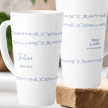 Whimsical Doodle French Blue Wedding Party Latte Mug<br><div class="desc">Wedding party gift to personalize for your best man, groomsmen, parents or anyone in your bridal party. You can also add the name of the bride and groom and their wedding date. Simple modern whimsical doodle design with love hearts. You are also welcome to edit the colours in the design...</div>