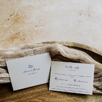 Whimsical Doodle French Blue Wedding