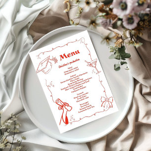 Whimsical Doodles style Hand Drawn Graduation  Menu