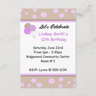 Whimsical Dots Birthday Invitation