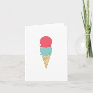 Whimsical Double Scoop Ice Cream Cone Card